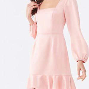 Flounce Satin Mini Dress NWT